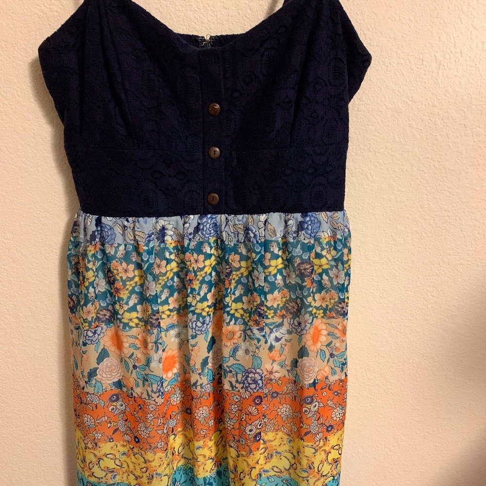 Multi-colored flowered dress